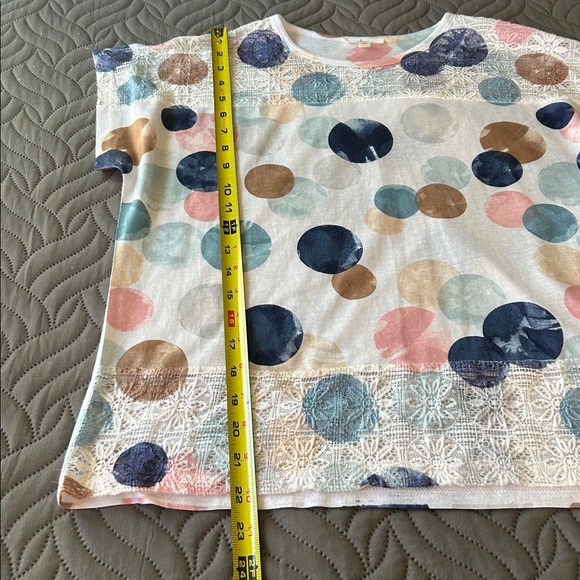 Milano Women's Short Sleeve Tee - Pink,Blue and White - Picture 4 of 9